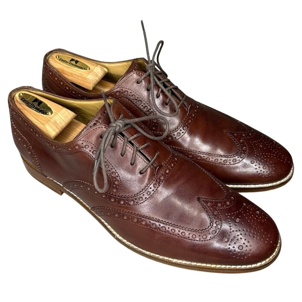 Cole Haan Wingtip Oxford Full Brogue Brown Leather Men’s 11M